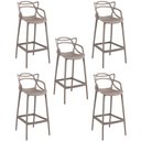 Ver imagem 1 de Kit 5 Banqueta Alta Allegra com Encosto Design Cozinha/bancada - Fendi