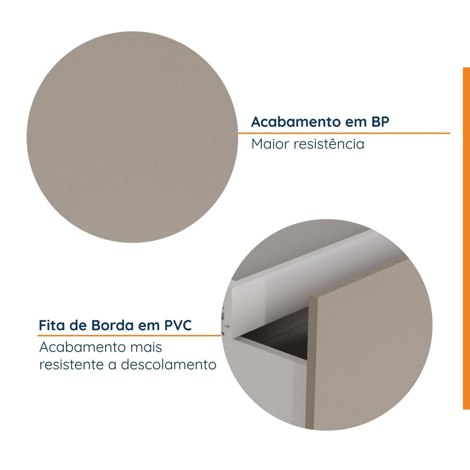 Balcão 2 Gavetões com Gaveta Auxiliar sem Tampo sem Rodapé Puxador 150cm Ipanema Cabecasa Madeiramad - 11