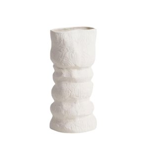 Vaso Porcelana Sinuosa 34cm Branco