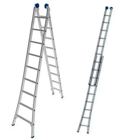 Escada de Alumínio Extensiva 2x9 Degraus 2.81 X 4.50 Metros Evald
