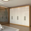 Ver imagem 1 de Guarda-roupa Casal Closetto 6 Portas 4 Gavetas 100% Mdf Cinamon/off-white - Panorama Móveis