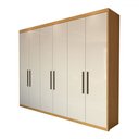 Ver imagem 3 de Guarda-roupa Casal Closetto 6 Portas 4 Gavetas 100% Mdf Cinamon/off-white - Panorama Móveis