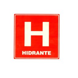 Placa de Sinalização de Emergência Hidrante H8 20x20cm - 1