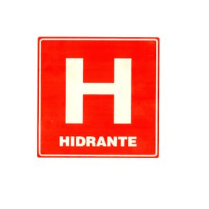 Placa de Sinalização de Emergência Hidrante H8 20x20cm