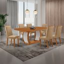 Ver imagem 2 de Mesa de Jantar Milena 180cm Tampo MDF Canto Copo Laminado e 6 Cadeiras Lira