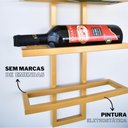 Ver imagem 3 de Adega Vertical Dourada para 5 Garrafas de Vinho Estilo Industrial