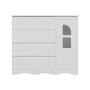 Ver imagem 4 de Cômoda Infantil 95cm 1 Porta com Vidro e 4 Gavetas Liz Multimóveis Mp4515 Branco