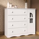 Ver imagem 1 de Cômoda Infantil 95cm 1 Porta com Vidro e 4 Gavetas Liz Multimóveis Mp4515 Branco