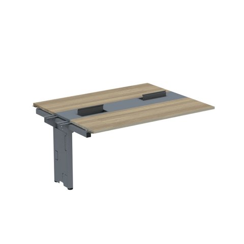Complemento de Mesa Plataforma para Coworking para 2 Pessoas 150x120 150cm Industrial Noce Naturalle e Grafito Marrom/Marromle