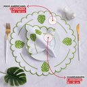 Ver imagem 4 de Jogo de Guardanapos Sousplat Americano 12 Peças Bordado Decorativo - Branco Verde Costela Adão