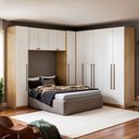 Ver imagem 2 de Guarda Roupa Casal Canto 11 Portas Infinity Savana/Branco