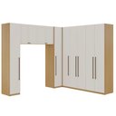 Ver imagem 1 de Guarda Roupa Casal Canto 11 Portas Infinity Savana/Branco