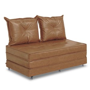 Pufe Cama Dobrável 130cm Casal C/2 Almof. Cheias Linha Super