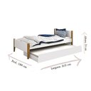 Ver imagem 2 de Cama Solteiro com Auxiliar Simba Branco Acetinado com Pés Madeira – Reller