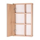 Ver imagem 3 de Armário para Banheiro Milano 1 Porta 2 Prateleiras MDP com Espelho 42cm Branco e Carvalho Mercado