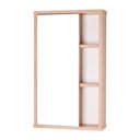 Ver imagem 1 de Armário para Banheiro Milano 1 Porta 2 Prateleiras MDP com Espelho 42cm Branco e Carvalho Mercado