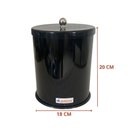 Ver imagem 2 de Lixeira 5 Litros Esmaltada com Tampa Banheiro Cozinha Escritório - Preta