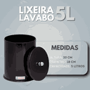 Ver imagem 3 de Lixeira 5 Litros Esmaltada com Tampa Banheiro Cozinha Escritório - Preta