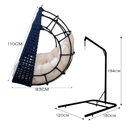 Ver imagem 4 de Cadeira Balanço Ninho Suspenso em Corda Náutica Luxo C- Suporte Azul-branco