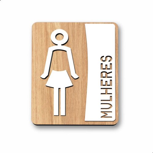 Placa de Banheiro Placas para Banheiro Feminino Masculino:branco - Feminino 15x20