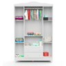 Guarda Roupa Infantil 4 Portas 2 Gavetas Ariel Carolina Baby Branco - 2
