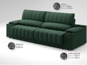 Ver imagem 3 de Sofá com Porta Copos Carregador USB Ret Rec Murano 2,50m Velosuede Verde - NETSOFAS