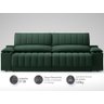 Sofá com Porta Copos Carregador USB Ret Rec Murano 2,50m Velosuede Verde - NETSOFAS - 4
