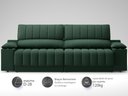 Ver imagem 4 de Sofá com Porta Copos Carregador USB Ret Rec Murano 2,50m Velosuede Verde - NETSOFAS