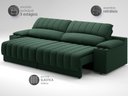 Ver imagem 5 de Sofá com Porta Copos Carregador USB Ret Rec Murano 2,50m Velosuede Verde - NETSOFAS