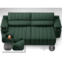 Ver imagem 2 de Sofá com Porta Copos Carregador USB Ret Rec Murano 2,50m Velosuede Verde - NETSOFAS