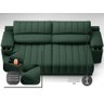Sofá com Porta Copos Carregador USB Ret Rec Murano 2,50m Velosuede Verde - NETSOFAS - 2