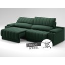 Ver imagem 6 de Sofá com Porta Copos Carregador USB Ret Rec Murano 2,50m Velosuede Verde - NETSOFAS