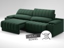 Ver imagem 6 de Sofá com Porta Copos Carregador USB Ret Rec Murano 2,50m Velosuede Verde - NETSOFAS