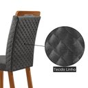 Ver imagem 3 de Conjunto de Jantar Alvorada 6 Lugares Tampo MDF Cadeiras Lorena Linho Grafite e Off White 180cm