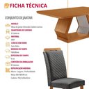 Ver imagem 2 de Conjunto de Jantar Alvorada 6 Lugares Tampo MDF Cadeiras Lorena Linho Grafite e Off White 180cm