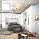 Ver imagem 4 de Quarto Modulado Casal Completo 100% MDF 6 Peças 6 Portas 5 Gavetas com Maleiro Smart Plus Yescasa Branco