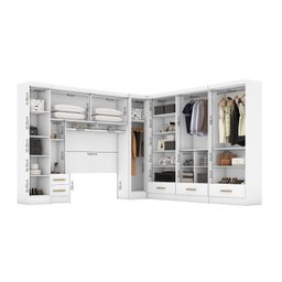 Quarto Modulado Casal Completo 6 Peças 6 Portas 5 Gavetas com Maleiro Smart Plus - 7