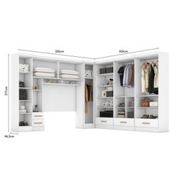 Quarto Modulado Casal Completo 6 Peças 6 Portas 5 Gavetas com Maleiro Smart Plus - 6