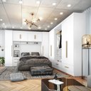 Ver imagem 1 de Quarto Modulado Casal Completo 100% MDF 6 Peças 6 Portas 5 Gavetas com Maleiro Smart Plus Yescasa Branco