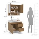 Ver imagem 4 de Conjunto Gabinete para Banheiro com Espelheira Travertino 80x170cm 250308