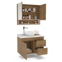 Ver imagem 3 de Conjunto Gabinete para Banheiro com Espelheira Travertino 80x170cm 250308