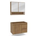 Ver imagem 2 de Conjunto Gabinete para Banheiro com Espelheira Travertino 80x170cm 250308