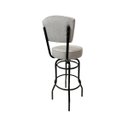 Ver imagem 5 de Banqueta Alta Bar Giratória com Encosto Cor Preta Assento Linho Cinza Confortável Poltronas do Sul 6