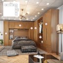 Ver imagem 3 de Quarto Modulado Casal Completo 100% MDF 6 Peças 6 Portas 5 Gavetas com Maleiro Smart Plus