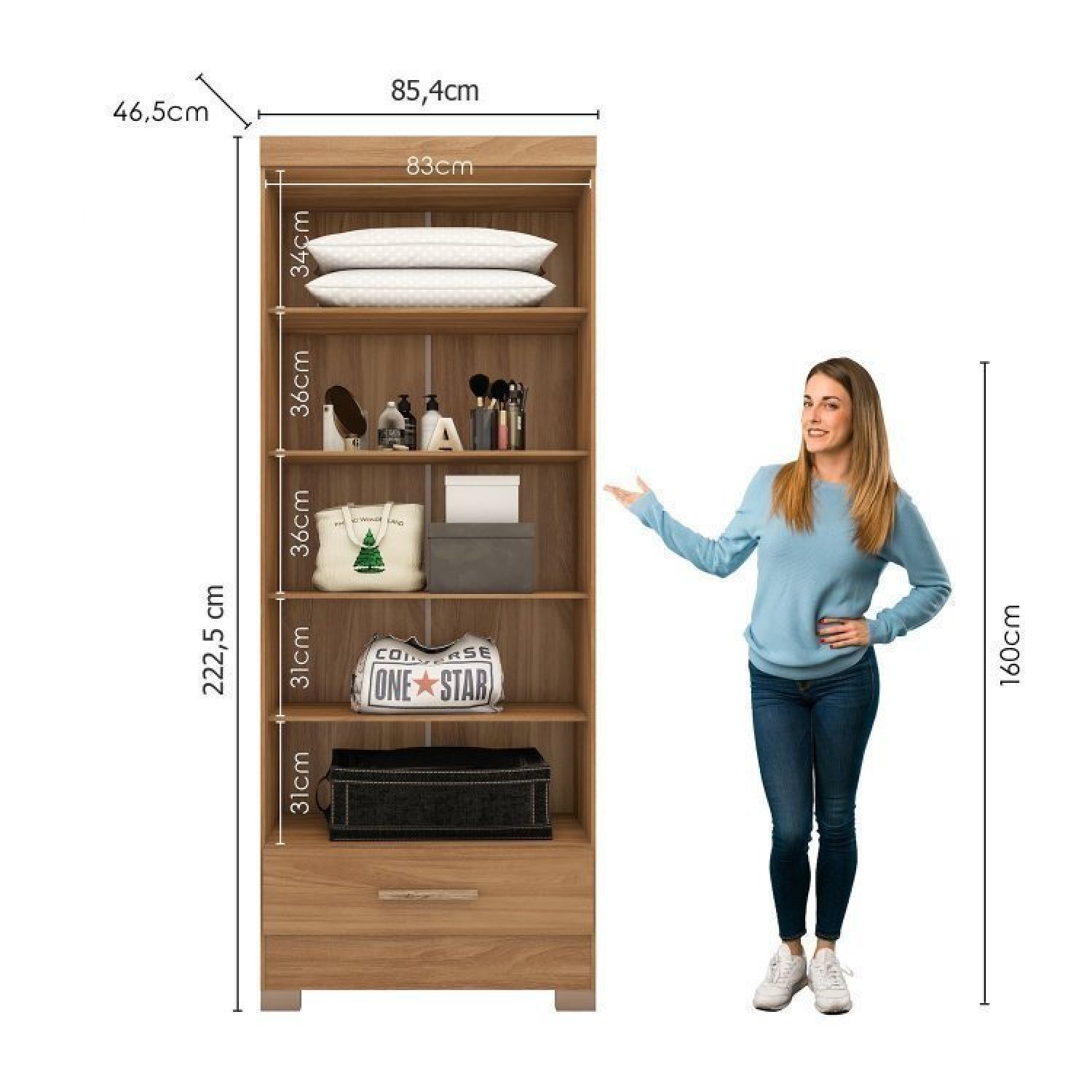 Quarto Modulado Casal Completo 6 Peças 6 Portas 5 Gavetas com Maleiro Smart Plus - 19