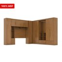 Ver imagem 5 de Quarto Modulado Casal Completo 100% MDF 6 Peças 6 Portas 5 Gavetas com Maleiro Smart Plus Yescasa Bege/Cinamomo
