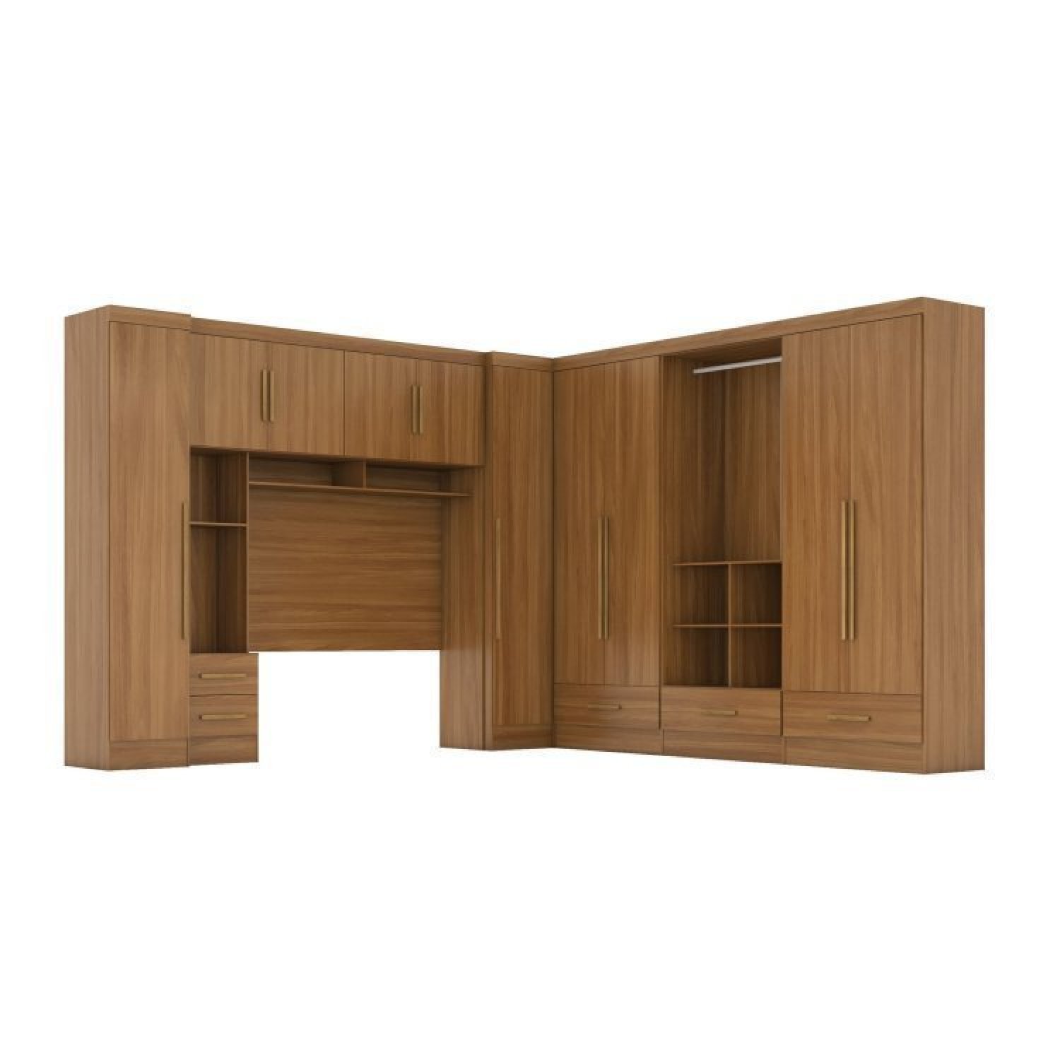 Quarto Modulado Casal Completo 6 Peças 6 Portas 5 Gavetas com Maleiro Smart Plus - 3