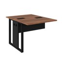 Ver imagem 1 de Escrivaninha Mesa Escritório Dupla Acoplar Pé Quadrado 90cm Nogal e Preto Yescasa Marrom