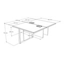 Ver imagem 2 de Escrivaninha Mesa Escritório Dupla Acoplar Pé Quadrado 90cm Nogal e Preto Yescasa Marrom
