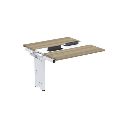 Complemento de Mesa Plataforma para Coworking para 2 Pessoas 160x120 160cm Industrial Noce Naturalle e Branco Marrom/Marromle